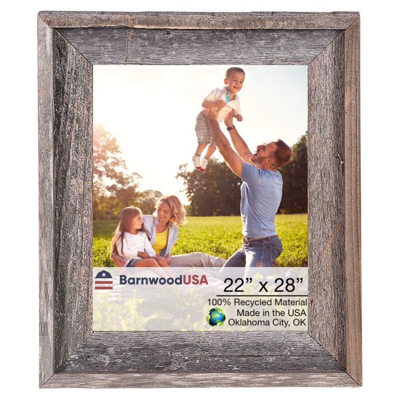 Rustic Farmhouse Signature Series 22 in. x 28 in. Reclaimed Wood Picture Frame